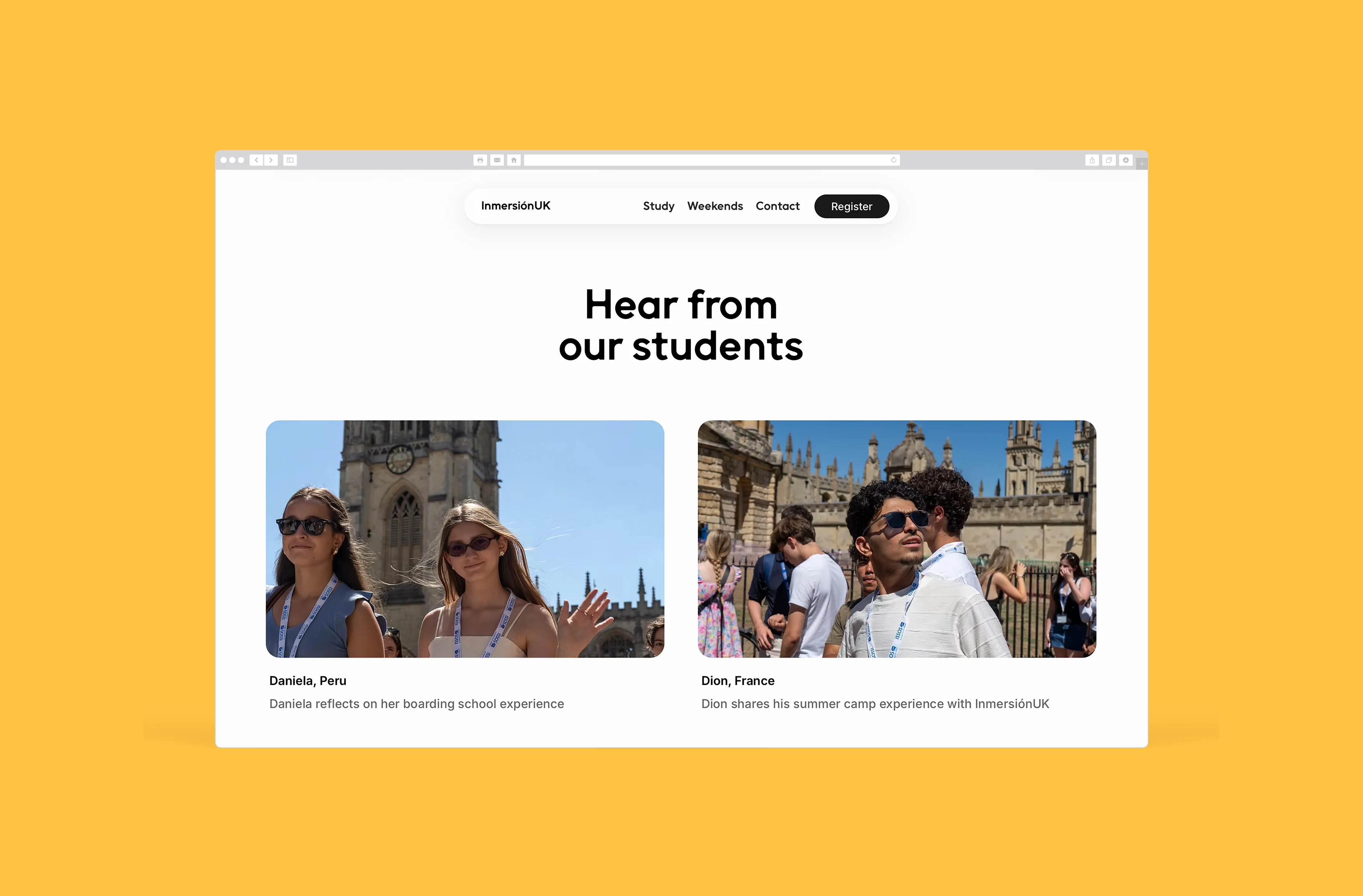 Inmersi&oacute;nUK website &mdash; 4